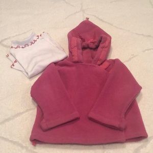 Girls Widgeon Velcro pink jacket & cute turtleneck